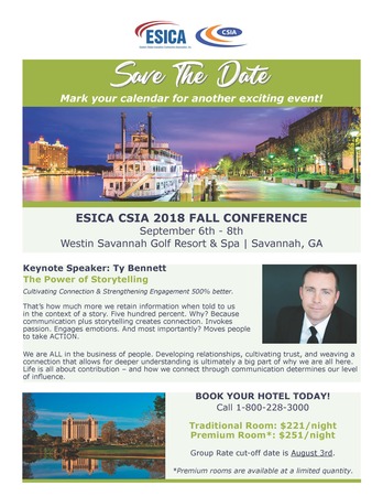 2018 Fall Conference Save the Date